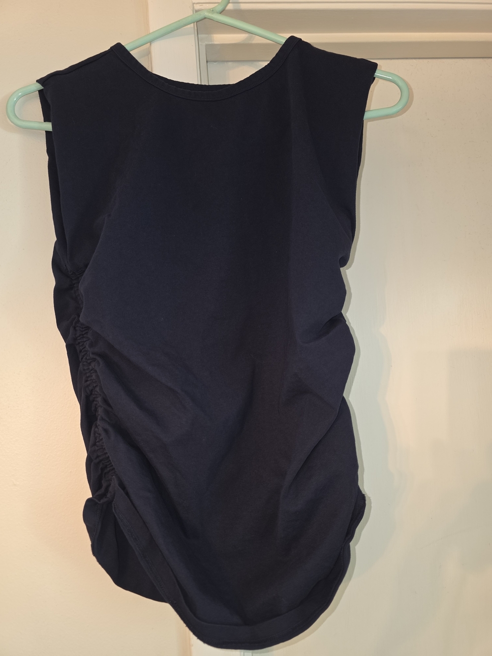 LOFT Navy Sleeveless Tank with Side Ruching